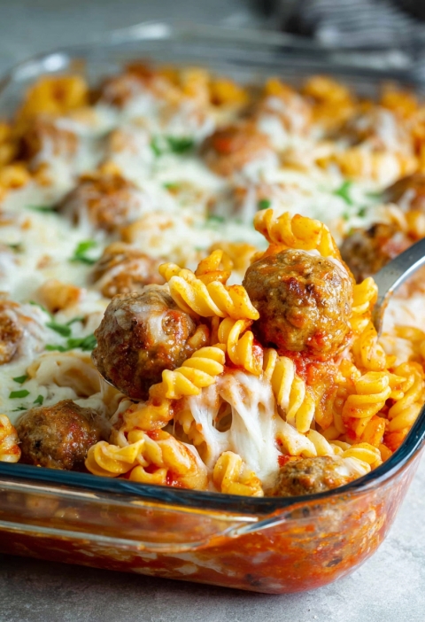 Dump-and-Bake Meatball Casserole