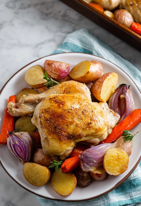 One-Pan Roasted Chicken & Vegetables