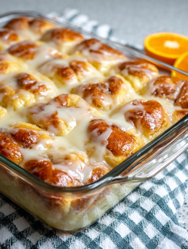 Overnight Orange Roll Casserole