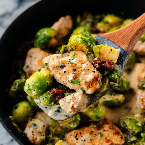Creamy Chicken Brussels Skillet