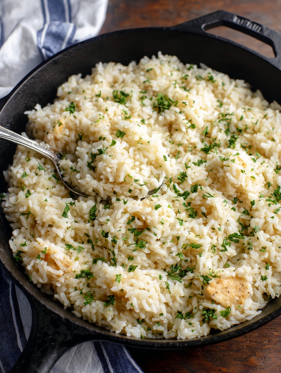 Creamy Garlic Parmesan Chicken & Rice - It's Not About Nutrition