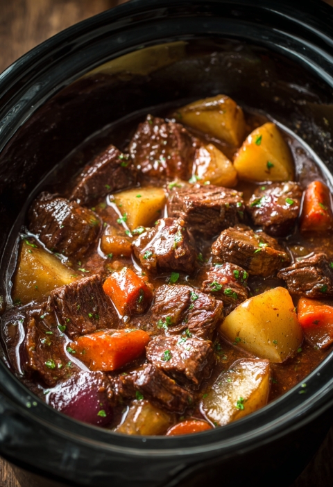 Just Throw Cubed Beef in a Slow Cooker with These 3 Simple Ingredients — and Somehow, It Tastes Like You Tried Really Hard
