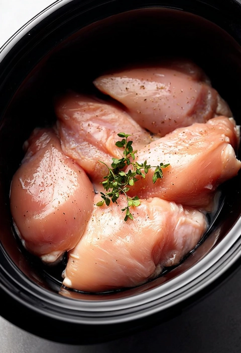 Put Raw Chicken Breasts in a Slow Cooker with These 4 Ingredients. It’s Pure Magic.