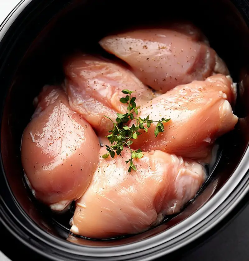 Put Raw Chicken Breasts in a Slow Cooker with These 4 Ingredients. It’s Pure Magic.