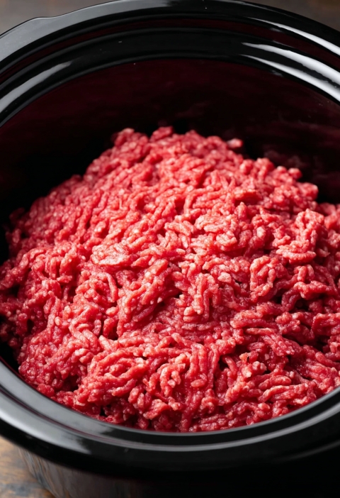 Slow Cooker 5-Ingredient Beef and Cheese Pasta