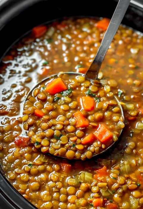 Slow Cooker 5-Ingredient Lentil Soup