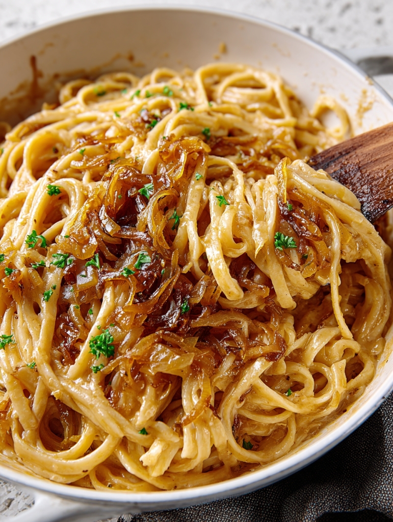 Slow Cooker Caramelized Onion Pasta