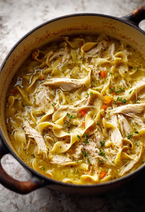 3-Ingredient Cozy Chicken Noodle Bowls