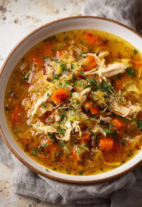 Savory Chicken and Cabbage Soup