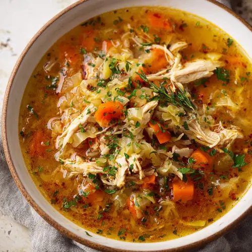 Savory Chicken and Cabbage Soup