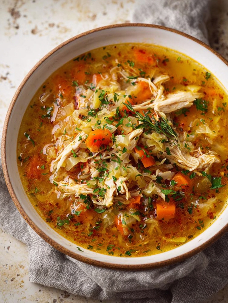 Savory Chicken and Cabbage Soup