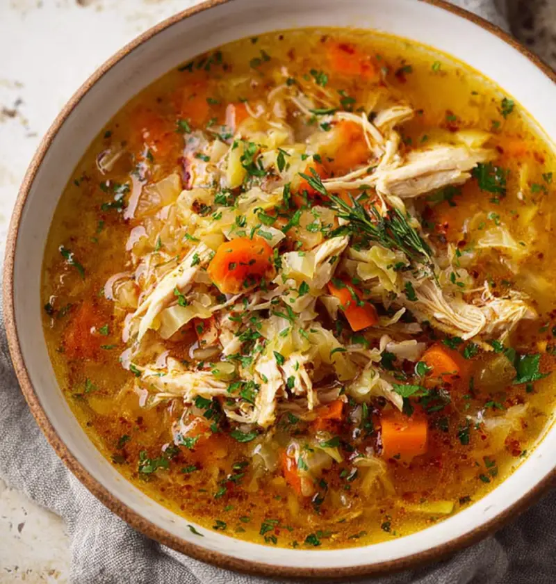 Savory Chicken and Cabbage Soup
