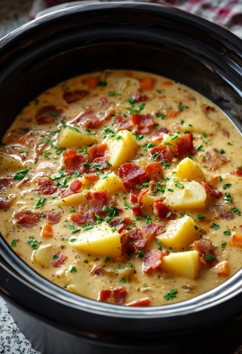 Slow Cooker Potato Bacon Chowder