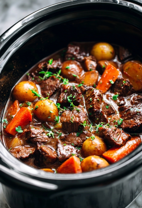 Slow Cooker Beef Bourguignon