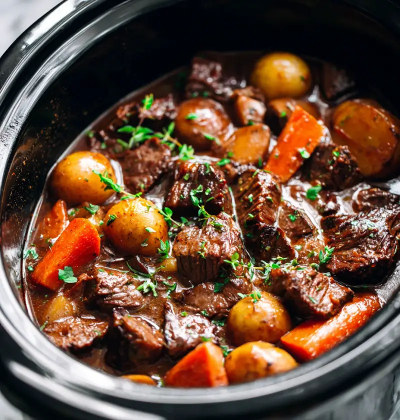 Slow Cooker Beef Bourguignon