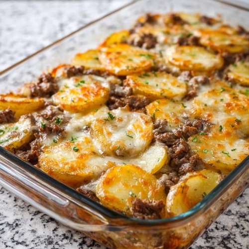 Simple Oven-Baked Beef and Potato Bake