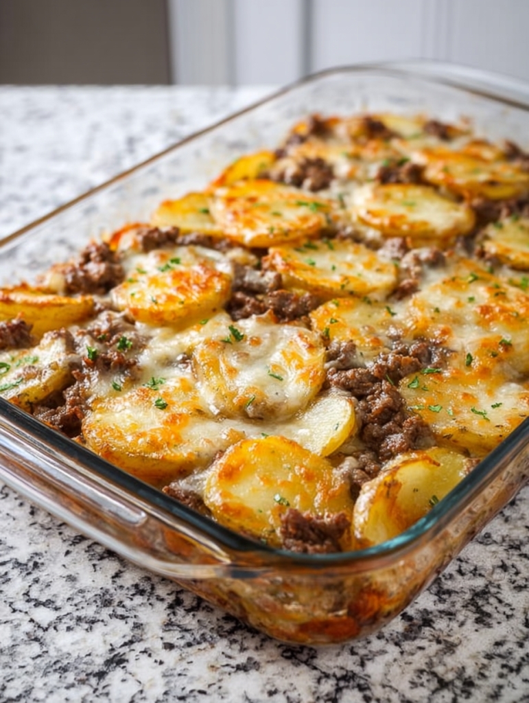 Simple Oven-Baked Beef and Potato Bake