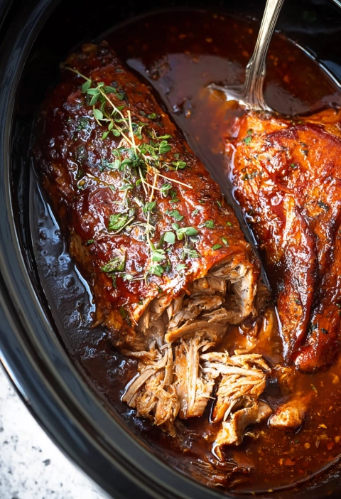 Slow Cooker Honey BBQ Pork Tenderloin