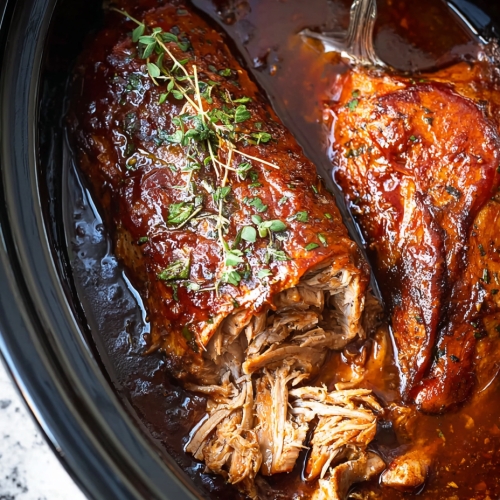 Slow Cooker Honey BBQ Pork Tenderloin