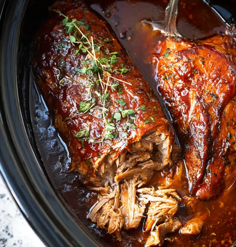 Slow Cooker Honey BBQ Pork Tenderloin