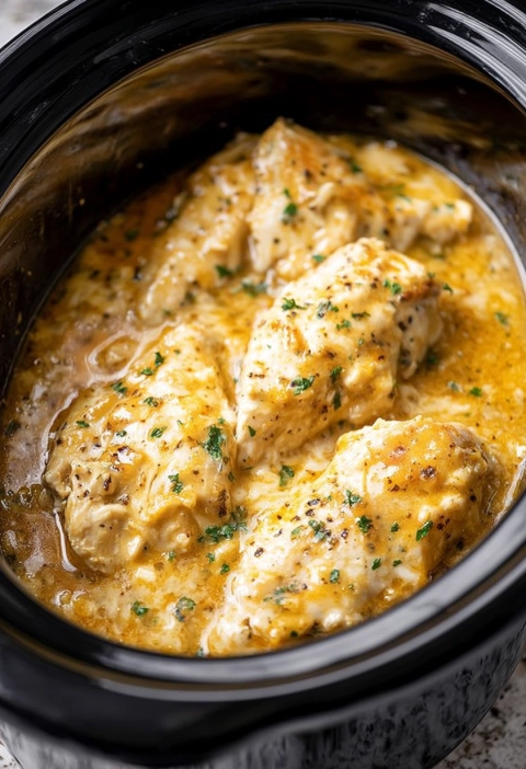 5-Ingredient Slow Cooker Angel Chicken with Italian Dressing Mix