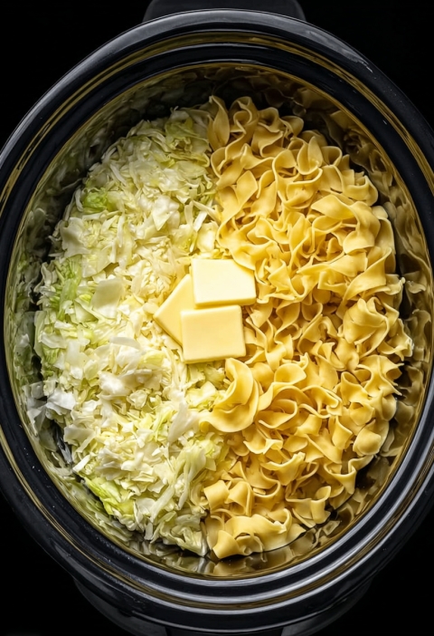 Slow Cooker Cabbage and Noodles
