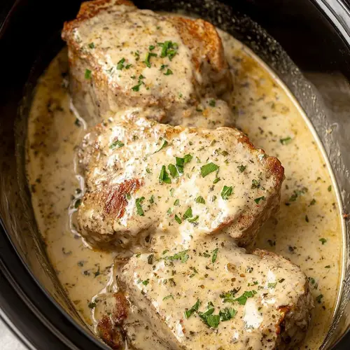 Slow Cooker 3-Ingredient Creamy Pork Chops