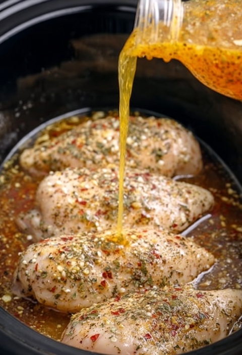 Slow Cooker 4-Ingredient Creamy Italian Chicken