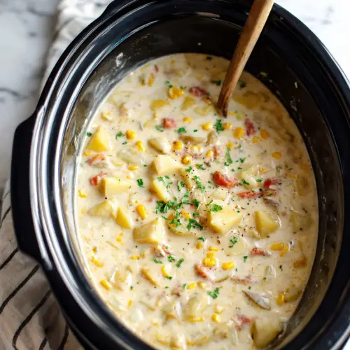 5-Ingredient Slow Cooker Potato Corn Chowder