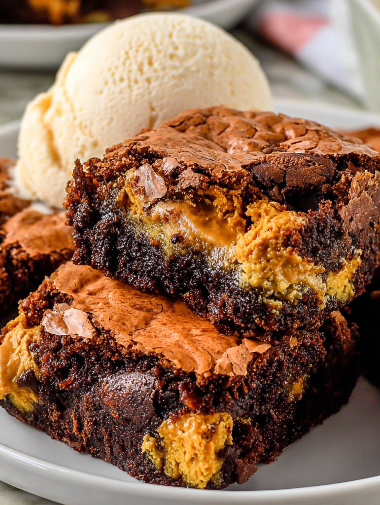 Peanut Butter Stuffed Brookies