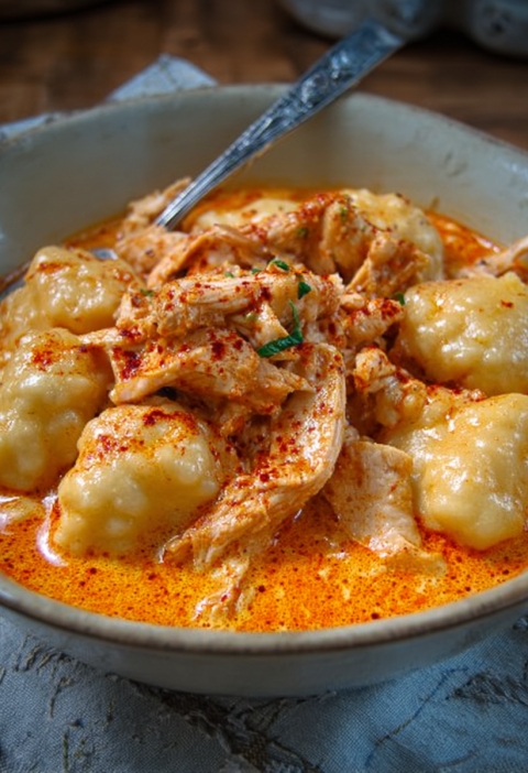 Hungarian Chicken Paprikash (Chicken and Dumplings)