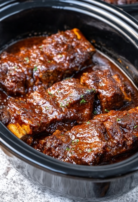 Slow Cooker 3-Ingredient BBQ Country Style Ribs
