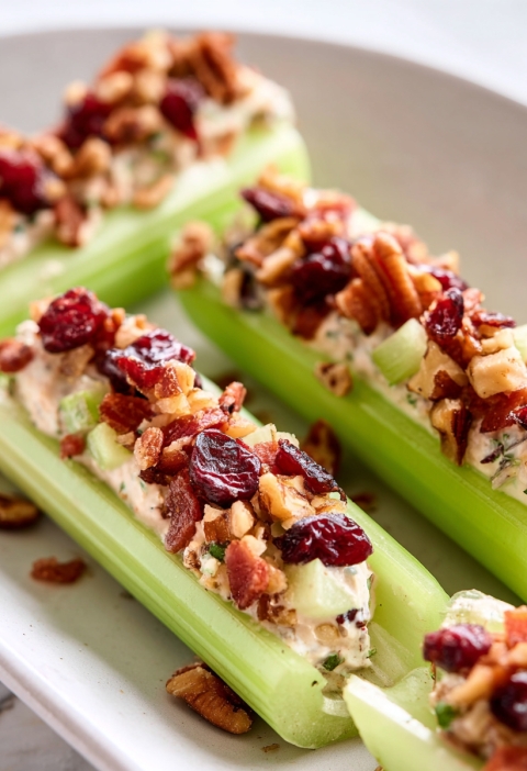 BACON CRANBERRY WALNUT STUFFED CELERY