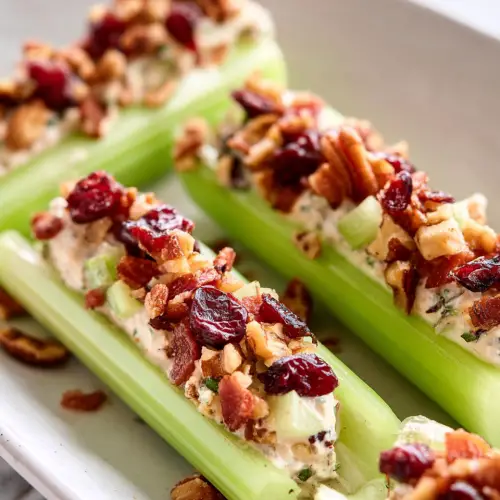 BACON CRANBERRY WALNUT STUFFED CELERY