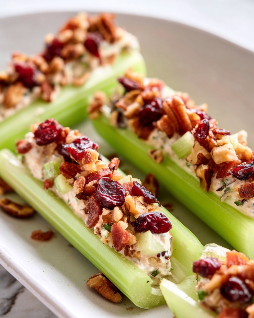BACON CRANBERRY WALNUT STUFFED CELERY