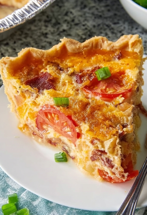 BACON ONION TOMATO PIE