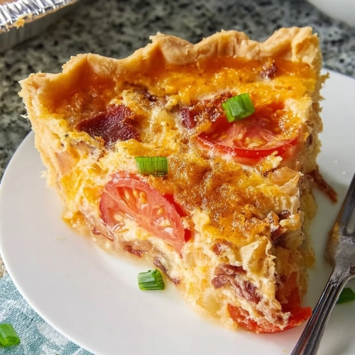 BACON ONION TOMATO PIE