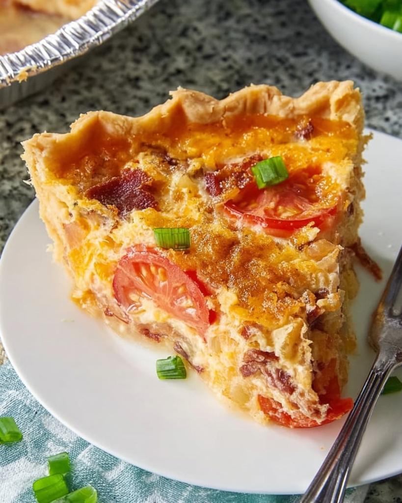 BACON ONION TOMATO PIE