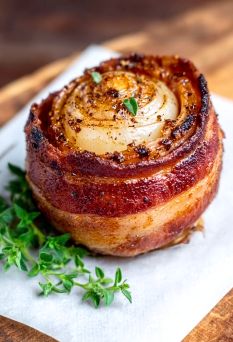 SMOKED BACON WRAPPED FRENCH VIDALIA ONION