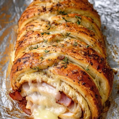 Chicken Cordon Bleu Crescent Braid