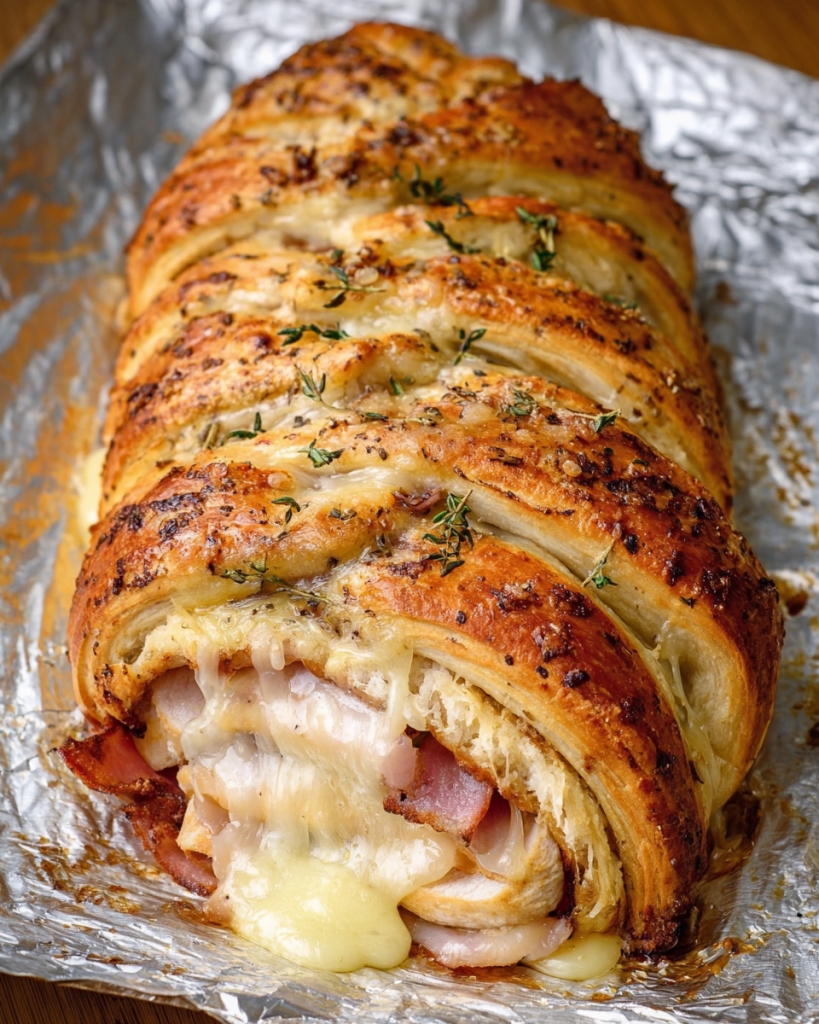 Chicken Cordon Bleu Crescent Braid