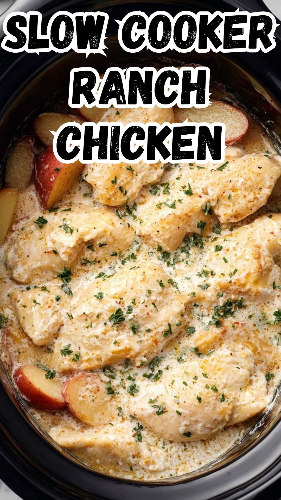 4-Ingredient Slow Cooker Creamy Ranch Chicken 4-Ingredient Slow Cooker Creamy Ranch Chicken