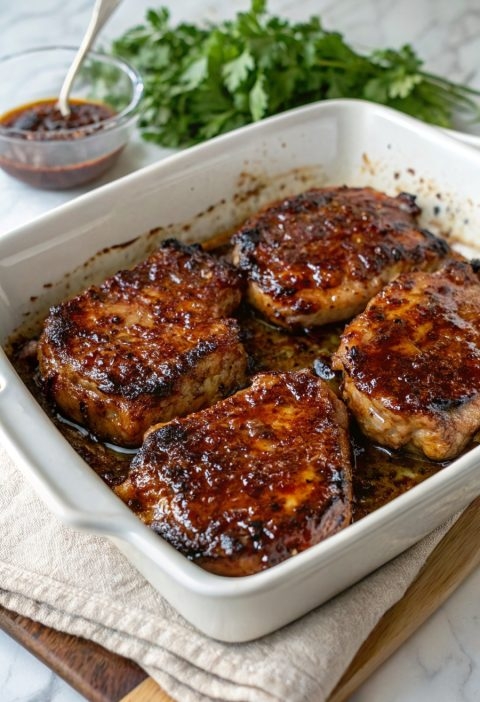 Simple Oven-Baked Barbecue Pork Chops