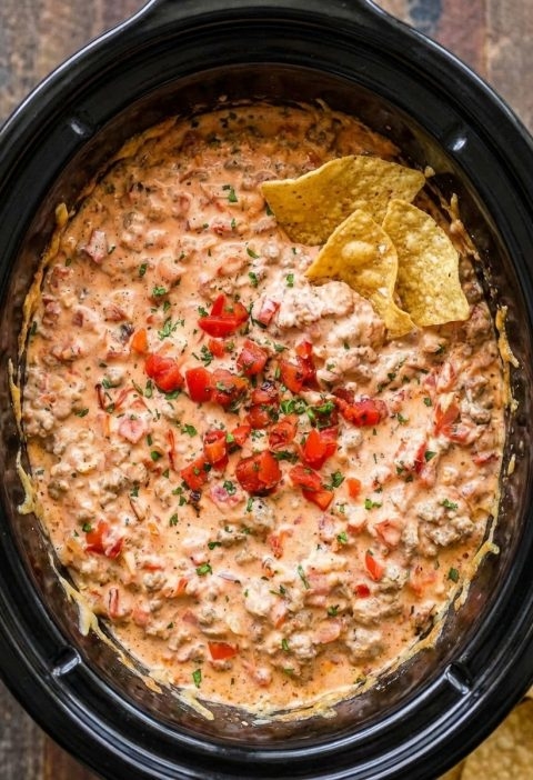 4-Ingredient Slow Cooker Sausage Cheese Dip