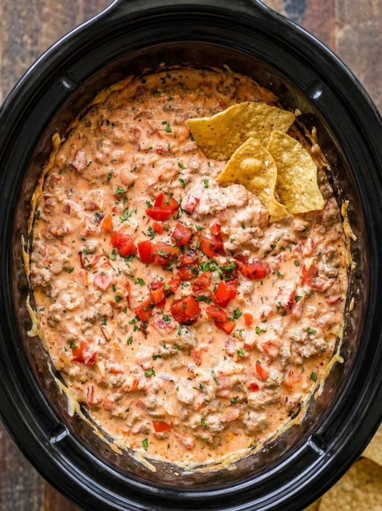 4-Ingredient Slow Cooker Sausage Cheese Dip