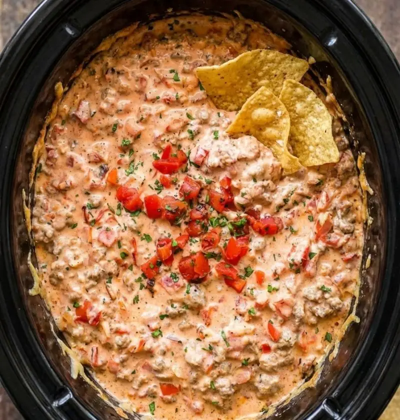 4-Ingredient Slow Cooker Sausage Cheese Dip