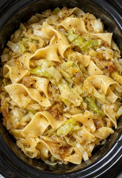Slow Cooker Amish Cabbage Noodles