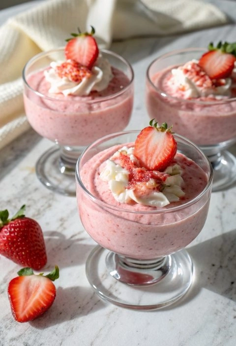 3-Ingredient Strawberry Mousse Cups