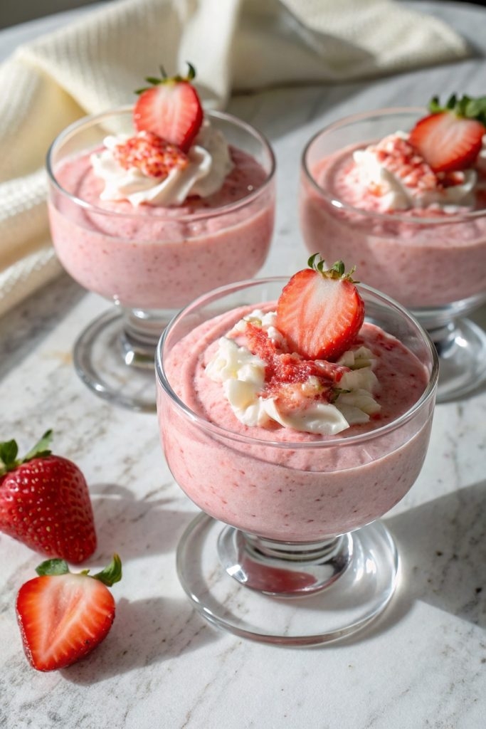 3-Ingredient Strawberry Mousse Cups