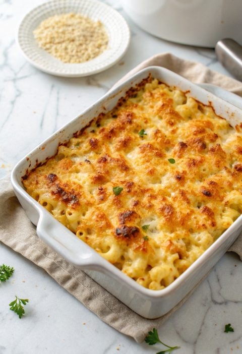 Oven-Baked Macaroni and Cheese with Silky Cheddar-Gruyère Sauce